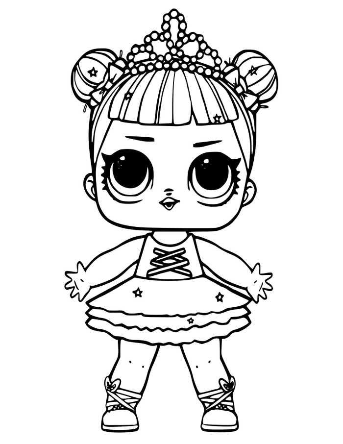 Dibujo de Muñeca Jajaja Escenario Central para Colorear