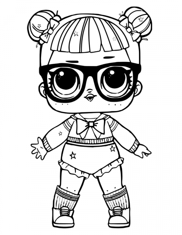 Dibujo de Muñeca Jajaja Mascota del Profesor para Colorear