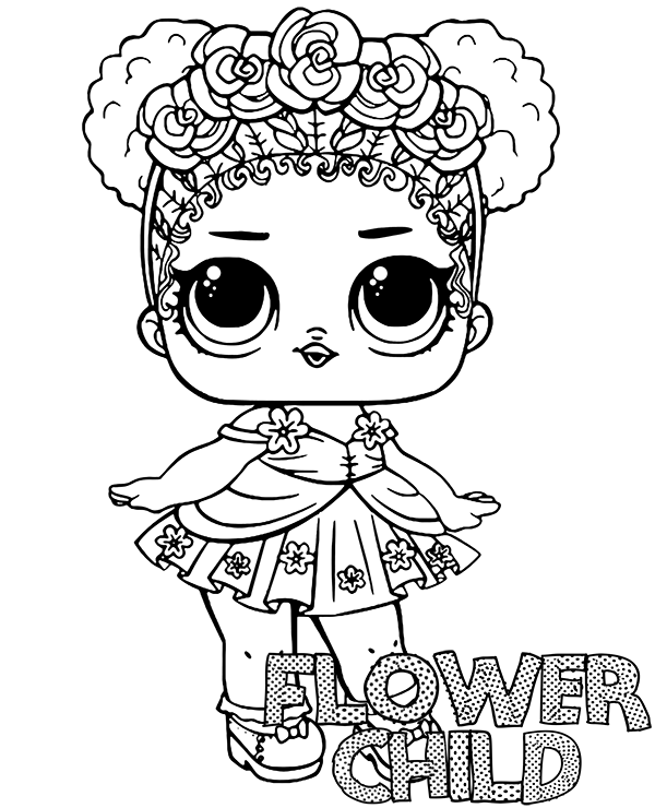Dibujo de Muñeca Jajaja niño Flor para Colorear