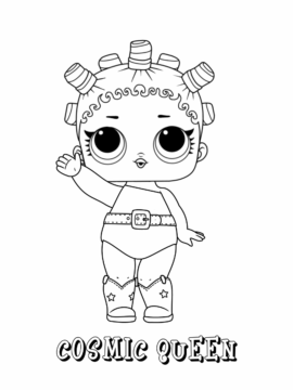 Dibujo de Muñeca Reina cósmica Jajaja para Colorear