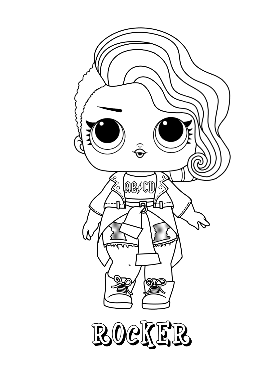 Dibujo de Muñeca Rockero Jajaja para Colorear