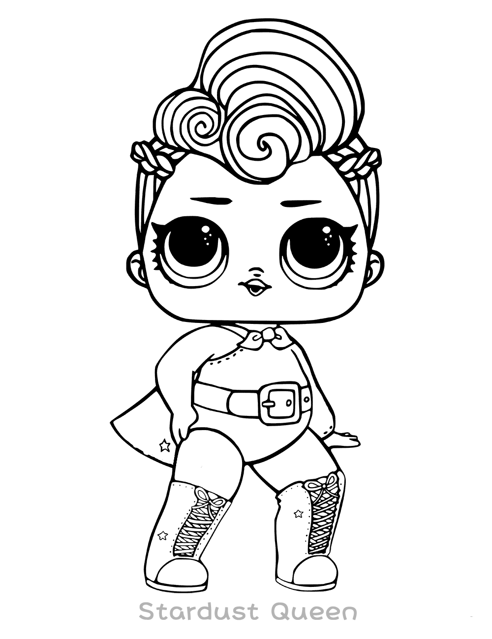Dibujo de Muñeca Stardust Reina Jajaja para Colorear