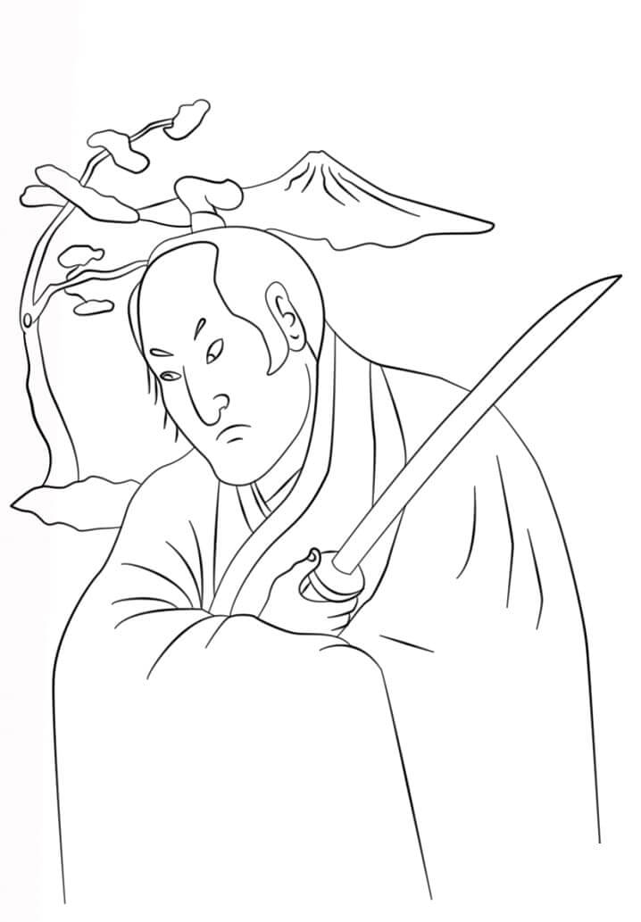 Dibujo de Guerrero Samurai para Colorear