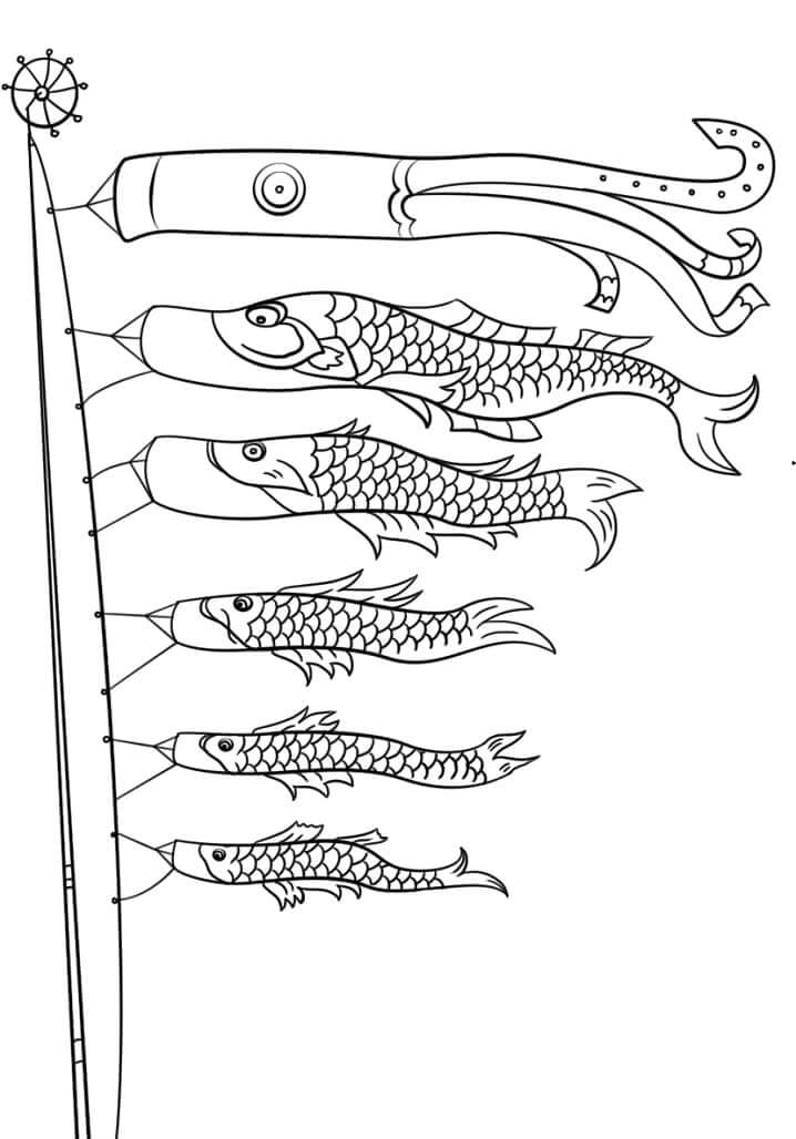 Dibujo de Koinobori para Colorear