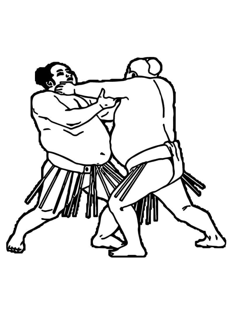 Dibujo de Lucha de Sumo para Colorear