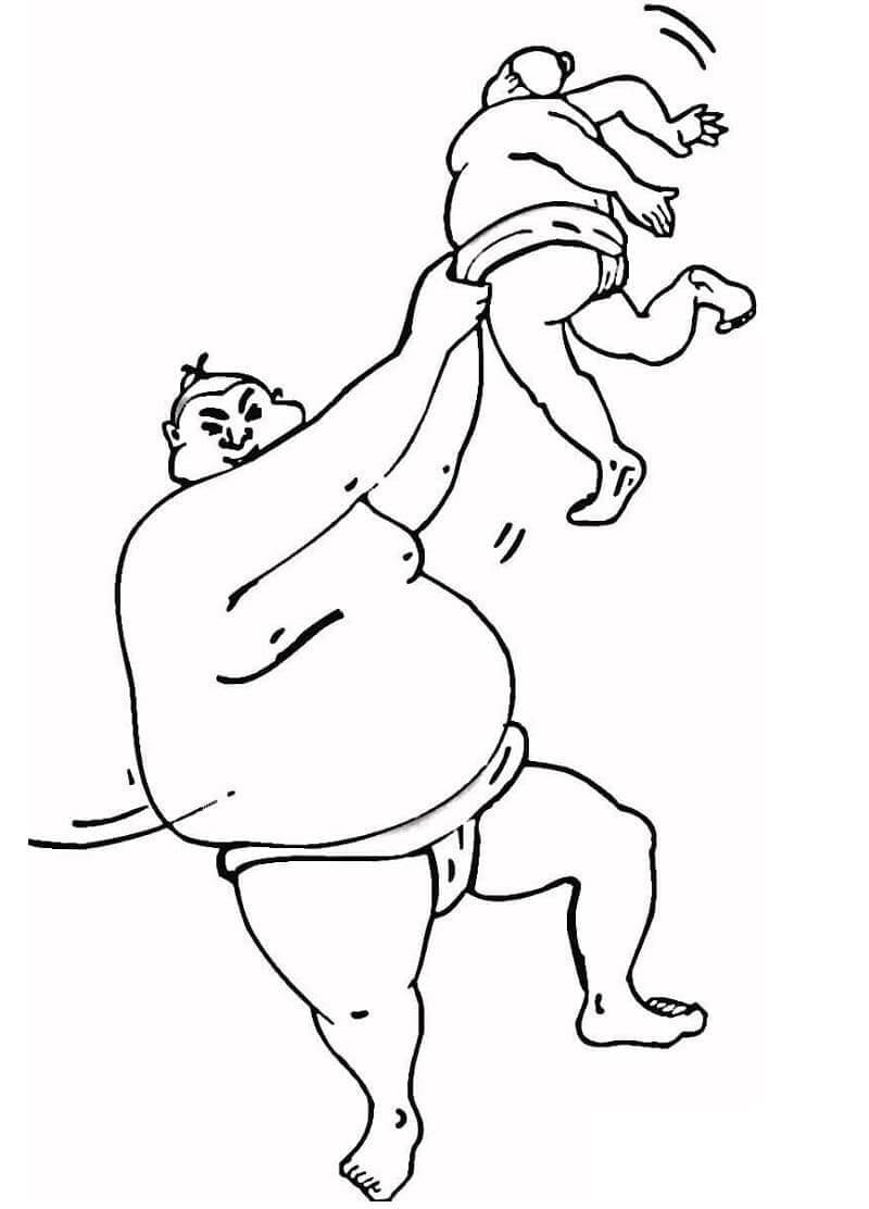 Dibujo de Luchadores de Sumo para Colorear