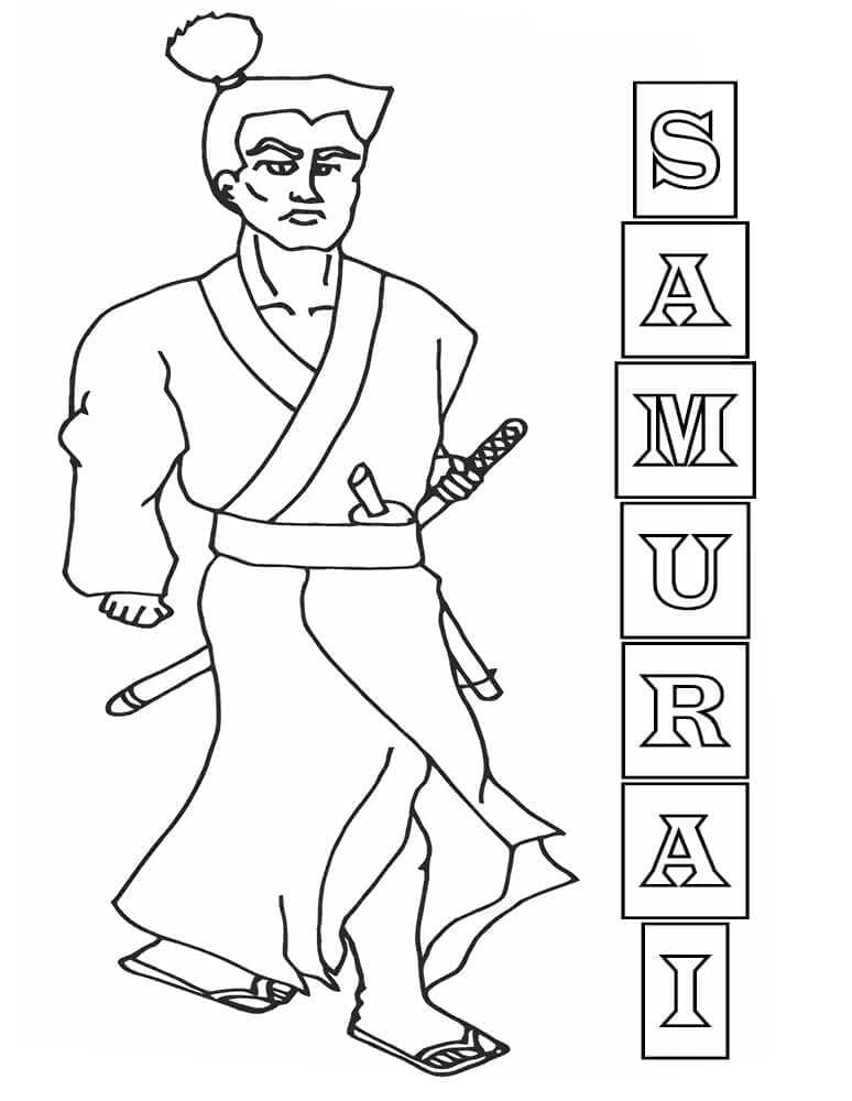Dibujo de Un Samurai para Colorear