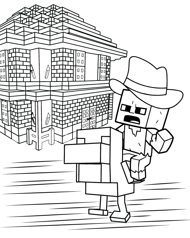 Dibujo de Imgi 10 Chicken Zombie Minecraft Coloring Page para Colorear