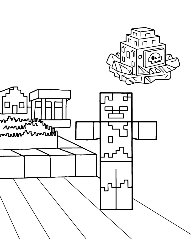 Dibujo de Imgi 19 Minecraft Zombie Jockey Coloring Page para Colorear