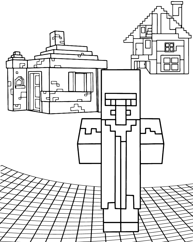 Dibujo de Imgi 25 Zombie Villager Jockey Coloring Page para Colorear