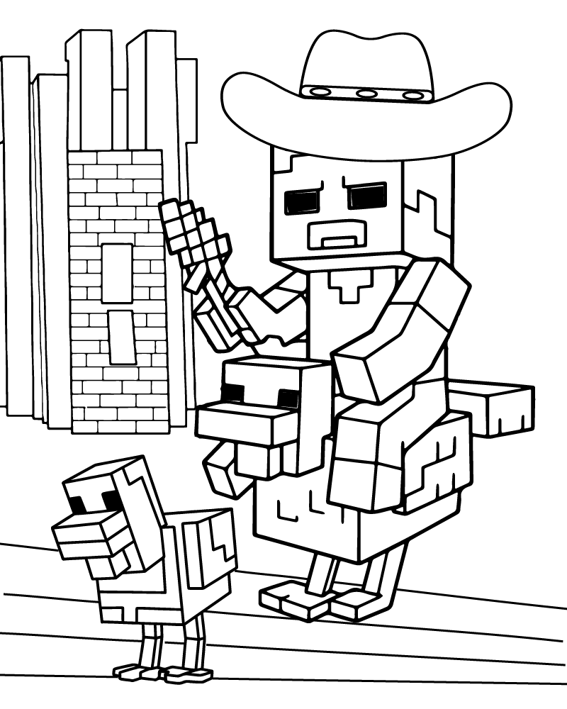 Dibujo de Imgi 5 Chicken Jockey Coloring Page para Colorear