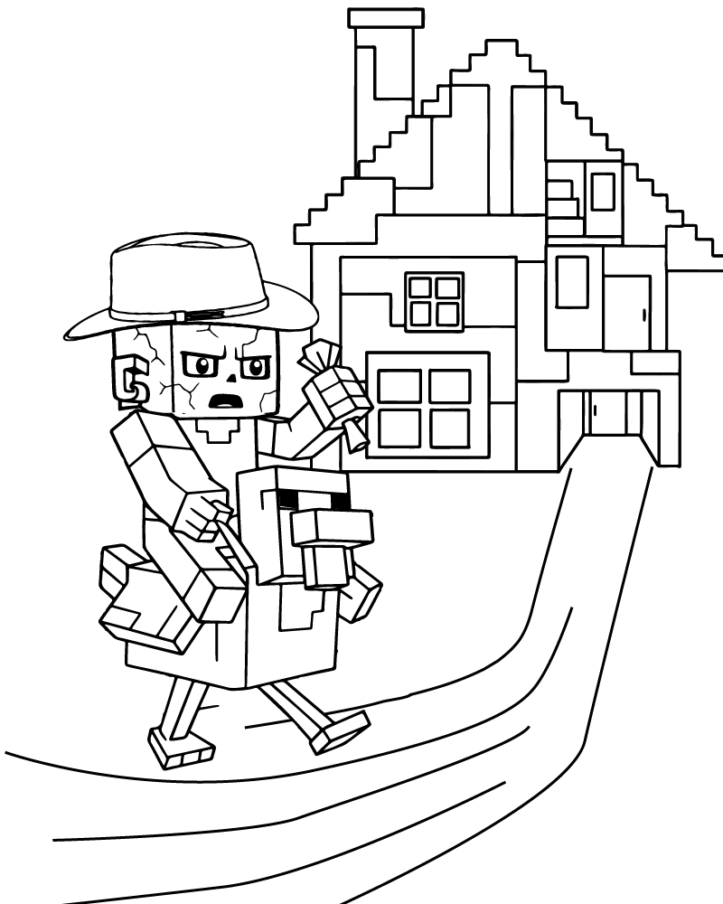 Dibujo de Imgi 7 Chicken Jockey Minecraft Coloring Page para Colorear