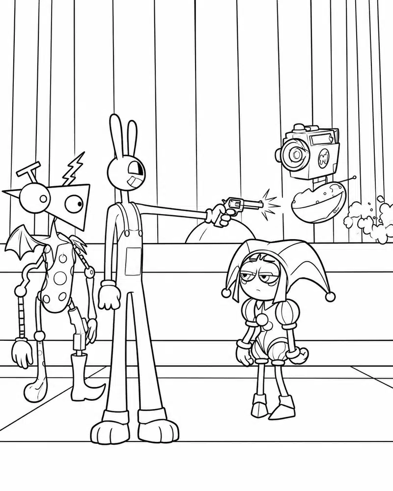 Dibujo de Jax Actuando en el Escenario página para Colorear