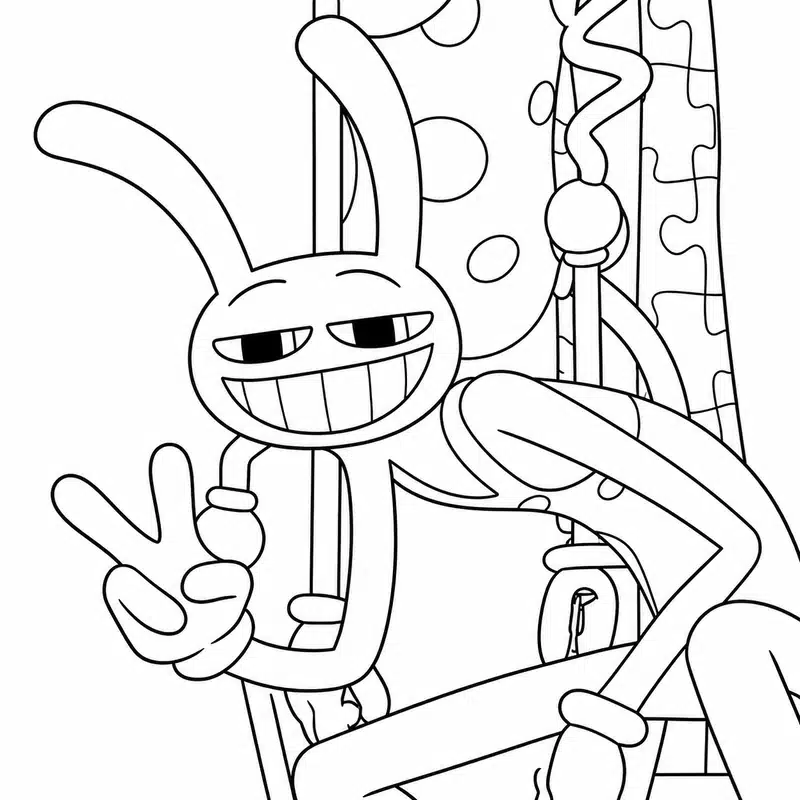 Dibujo de Jax Haciendo el Signo de la Paz página para Colorear