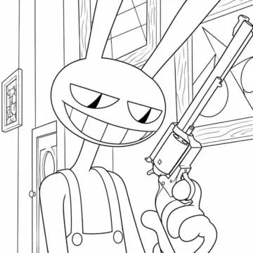 Dibujo de Jax Sosteniendo un Revolver página para Colorear