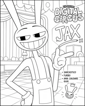Dibujo de Poster del Personaje Jax página para Colorear