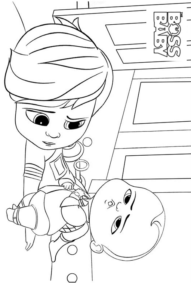 Dibujo de Divertido Tim y Jefe bebé para Colorear