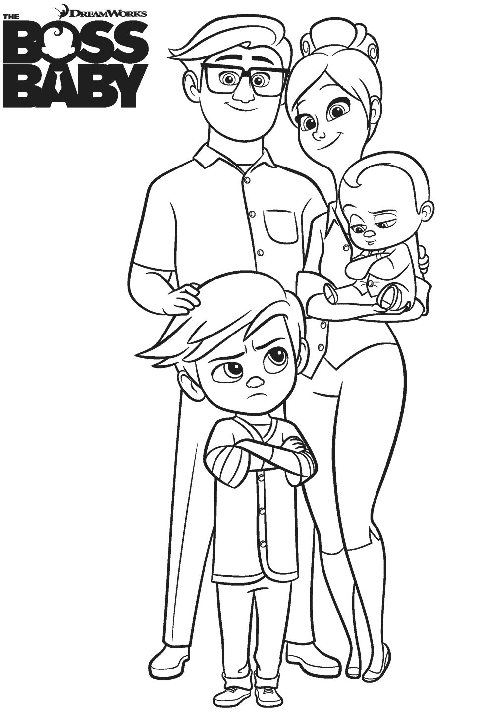 Dibujo de Familia de Jefe bebé para Colorear