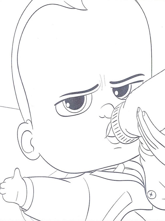 Dibujo de Jefe bebé Beber Leche para Colorear