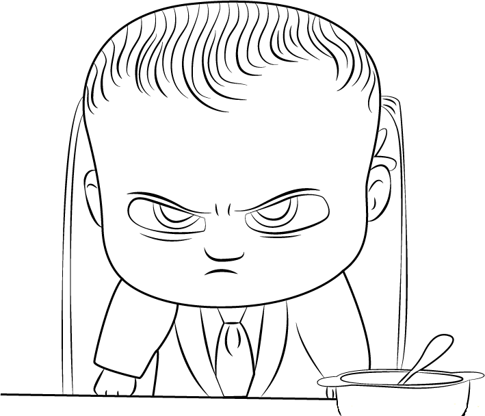 Dibujo de Jefe bebé Enojado para Colorear