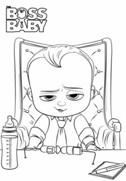 Dibujo de Jefe bebé Sonriendo para Colorear