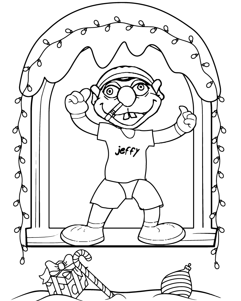 Dibujo de Imgi 10 Jeffy Supermariologan Puppet Performs In a Theater Coloring Page para Colorear