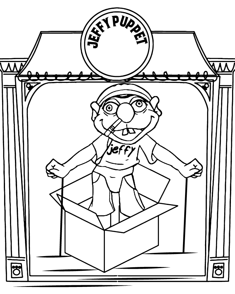 Dibujo de Imgi 12 Jeffy Puppets Magical Theater Performance Coloring Page para Colorear