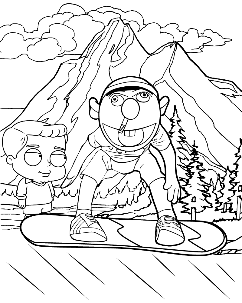 Dibujo de Imgi 2 Supermariologans Jeffy Puppet Adventure Coloring Page para Colorear