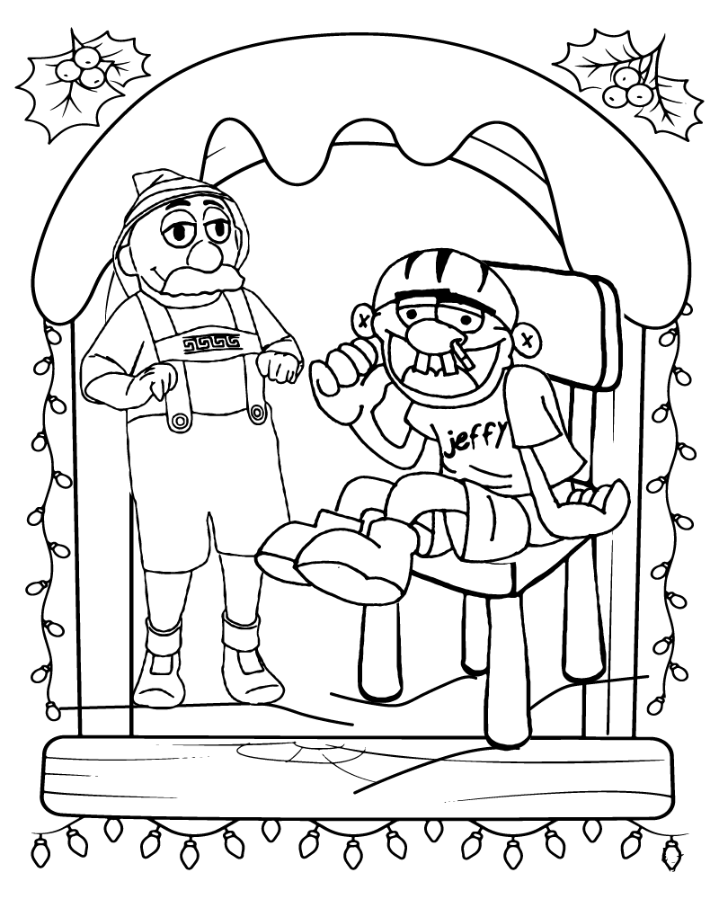 Dibujo de Imgi 8 Jeffy The Puppets Big Circus Performance Coloring Sheet para Colorear