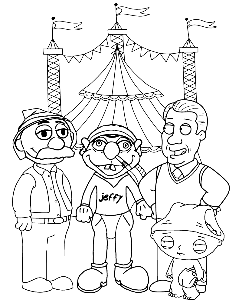 Dibujo de Imgi 9 Jeffy The Puppets Fun Circus Printable Coloring Page para Colorear