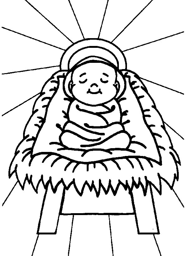 Dibujo de Bebé Jesús para Colorear