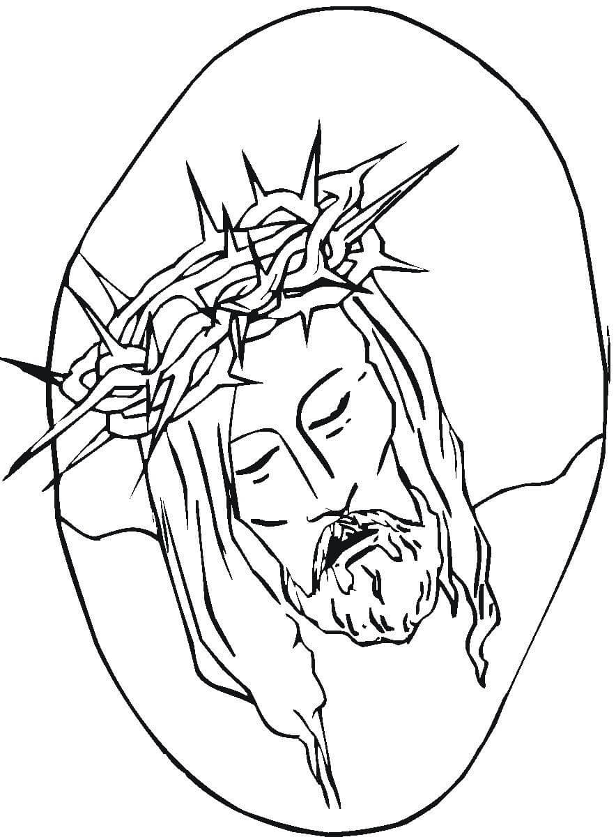 Dibujo de Cabeza de Jesús para Colorear