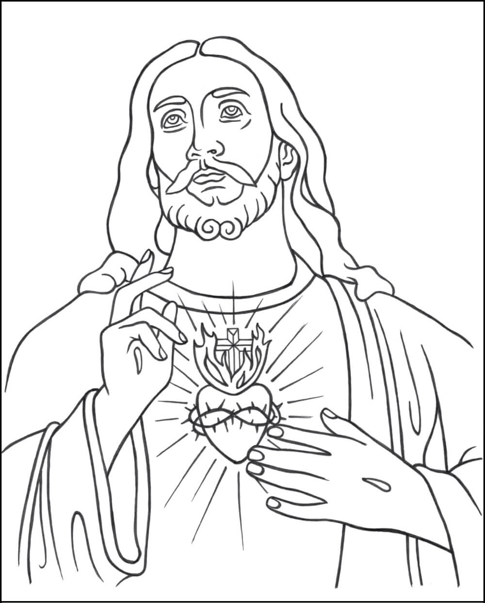 Dibujo de Cara de Jesús para Colorear