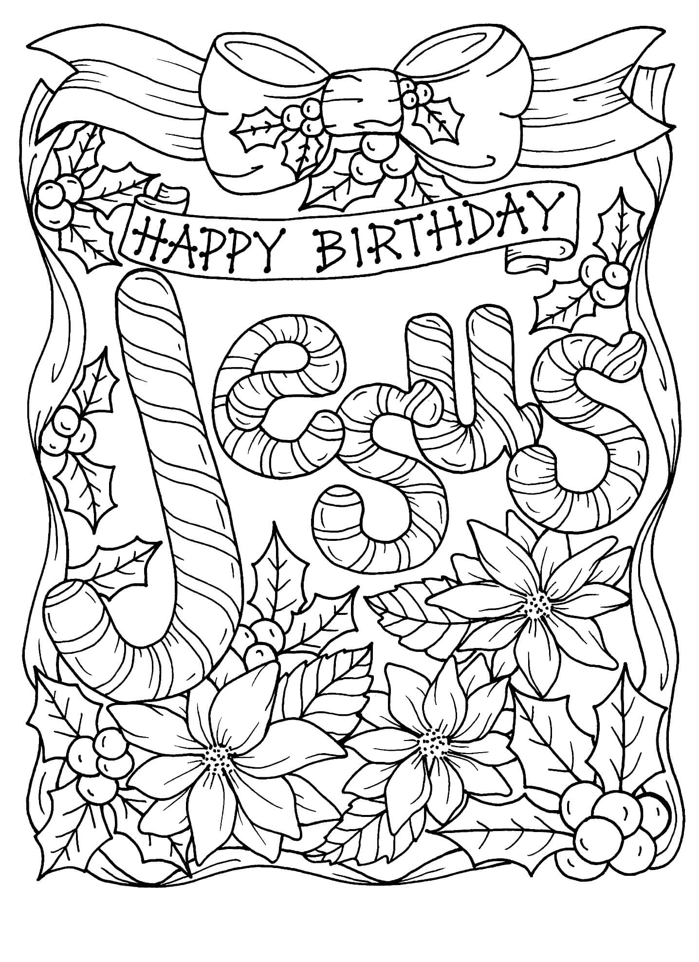Dibujo de Feliz cumpleaños Jesús para Colorear