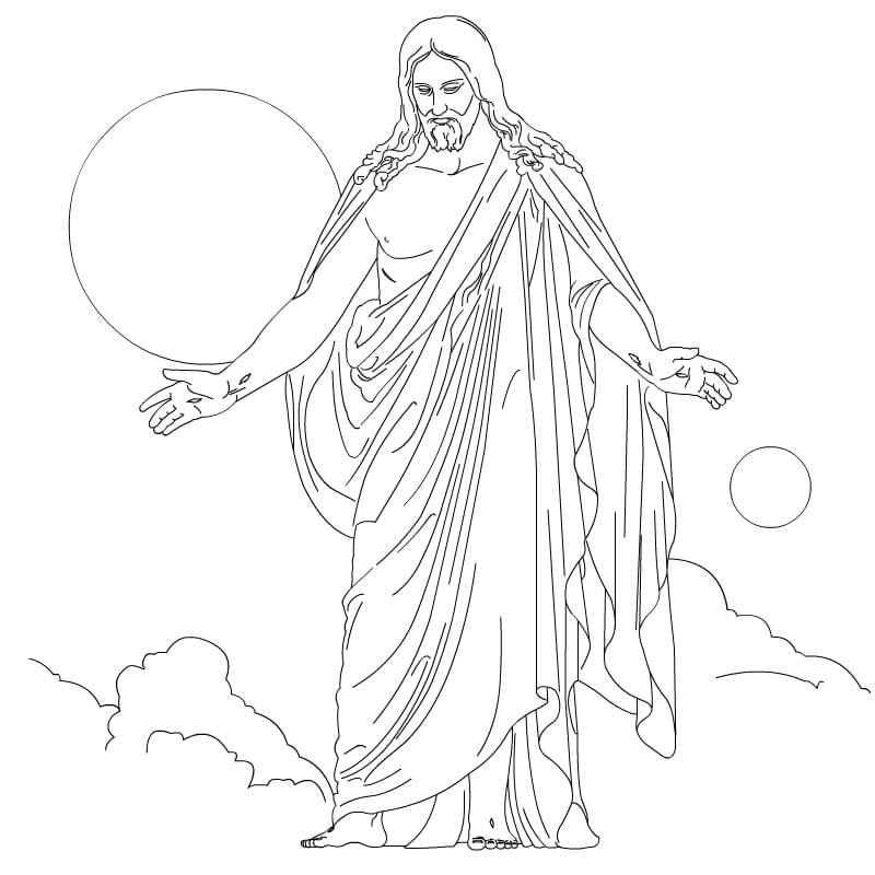 Dibujo de Impresionante Jesús para Colorear