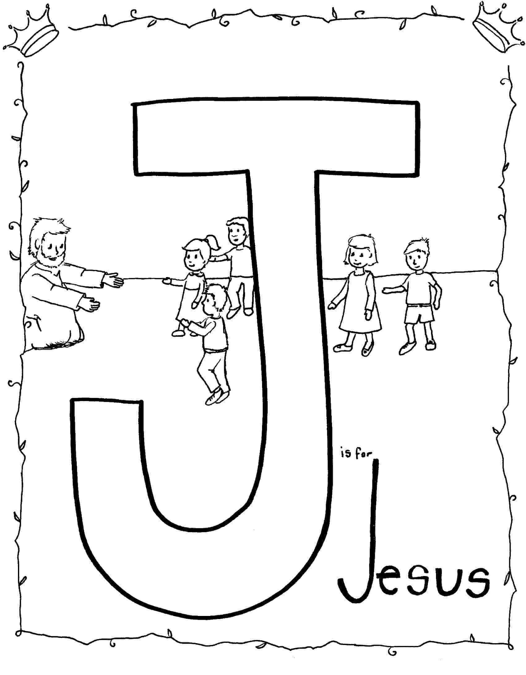 Dibujo de J Es para Jesús para Colorear