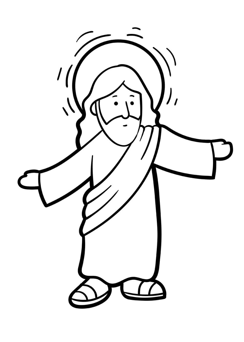 Dibujo de Jesús básico para Colorear
