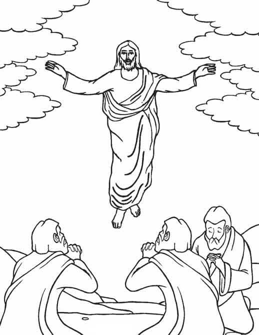 Dibujo de Jesús Volando para Colorear