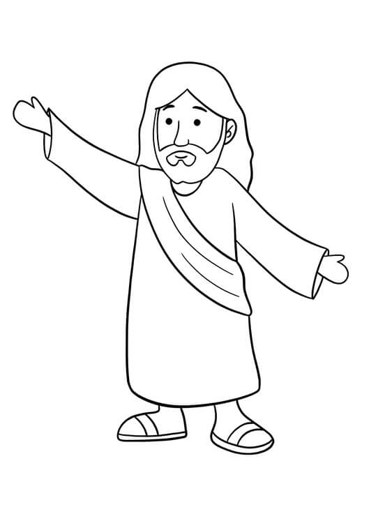 Dibujo de Jesús de Dibujos Animados para Colorear