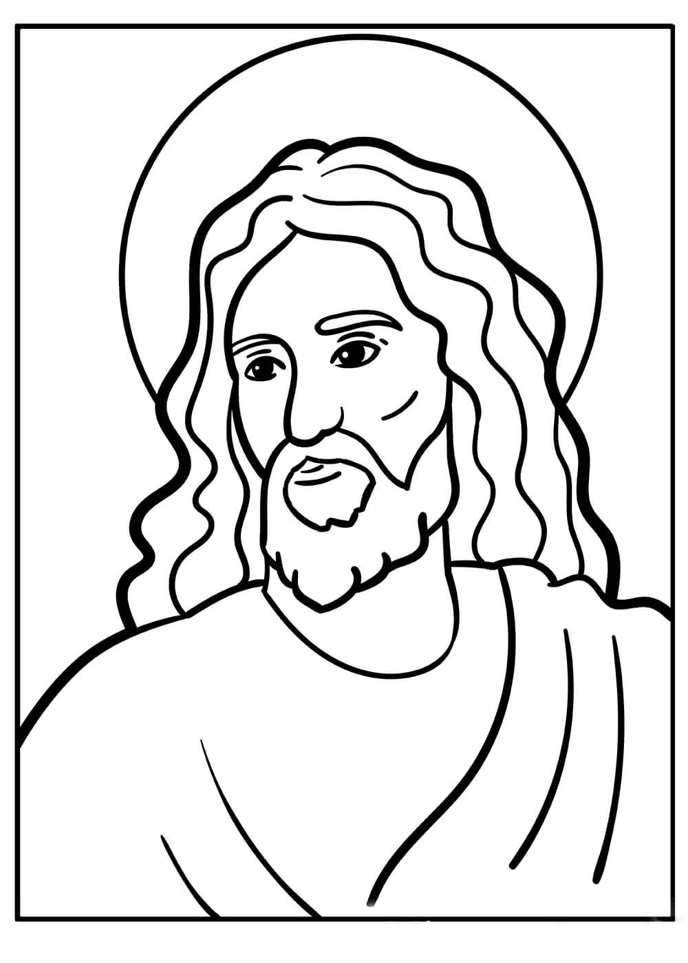 Dibujo de Retrato de Jesús para Colorear