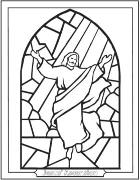 Dibujo de Vidriera de Jesús para Colorear