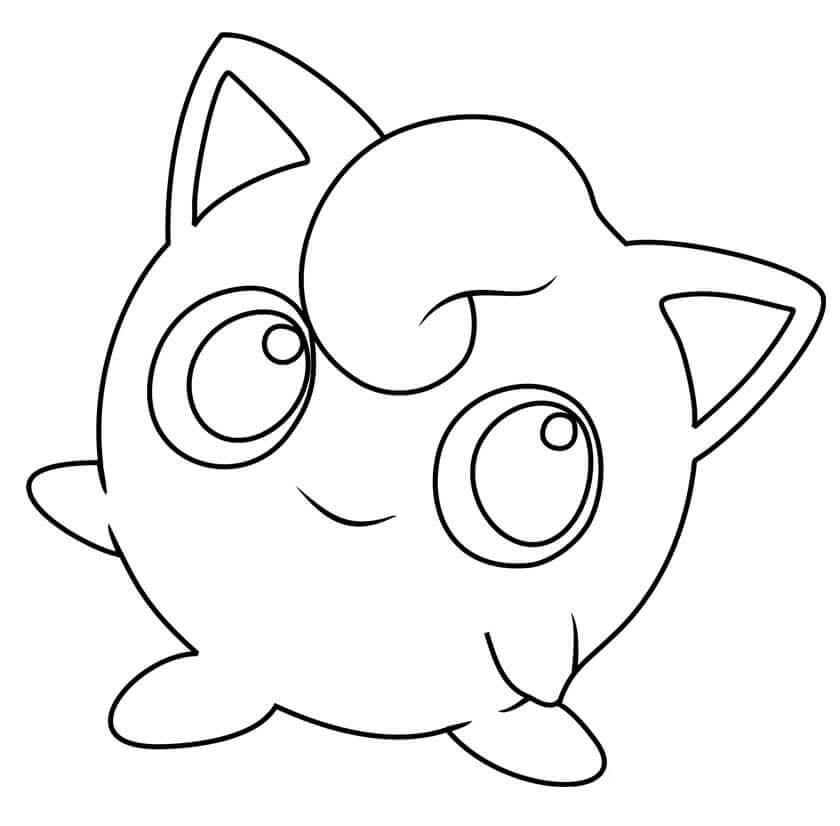 Dibujo de Adorable Jigglypuff para Colorear
