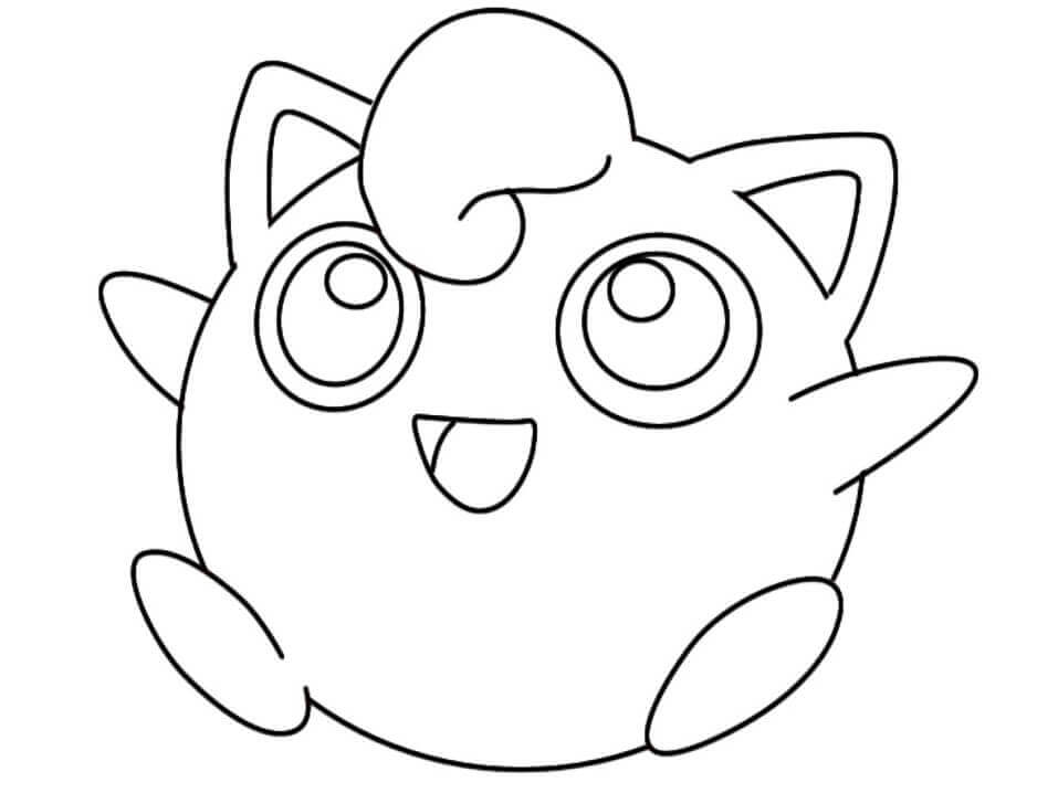 Dibujo de Feliz Jigglypuff para Colorear