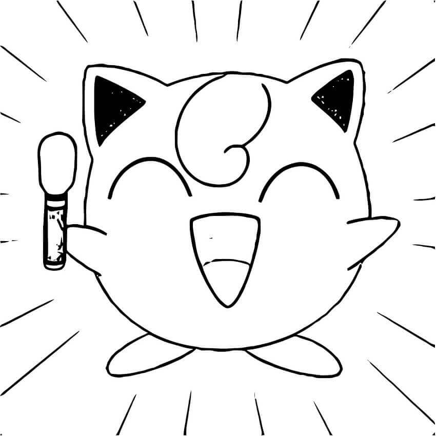 Dibujo de Feliz Pokémon Jigglypuff para Colorear