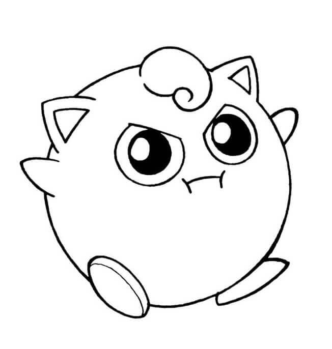 Dibujo de Jigglypuff Enojada para Colorear