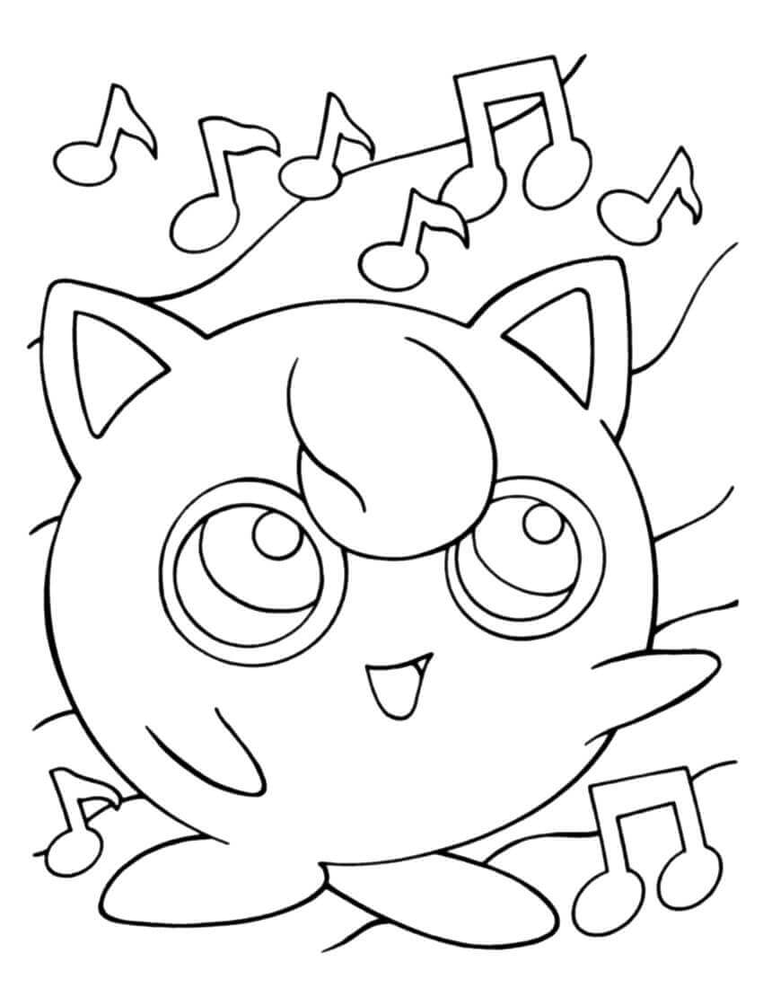 Dibujo de Jigglypuff Sonriente para Colorear