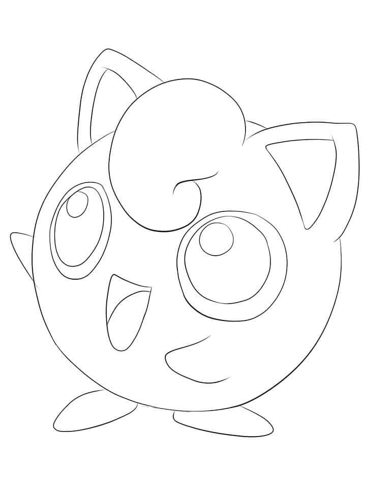 Dibujo de Kawaii Jigglypuff para Colorear