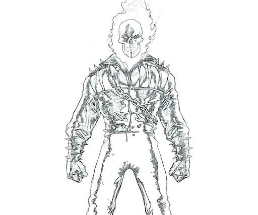 Dibujo de El Jinete Fantasma Impresionante para Colorear