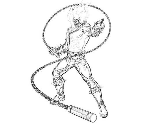 Dibujo de Gran Jinete Fantasma para Colorear