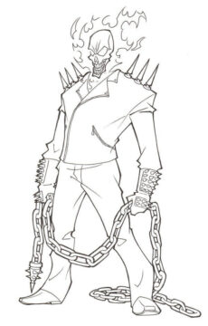 Dibujo de Jinete Fantasma Normal para Colorear